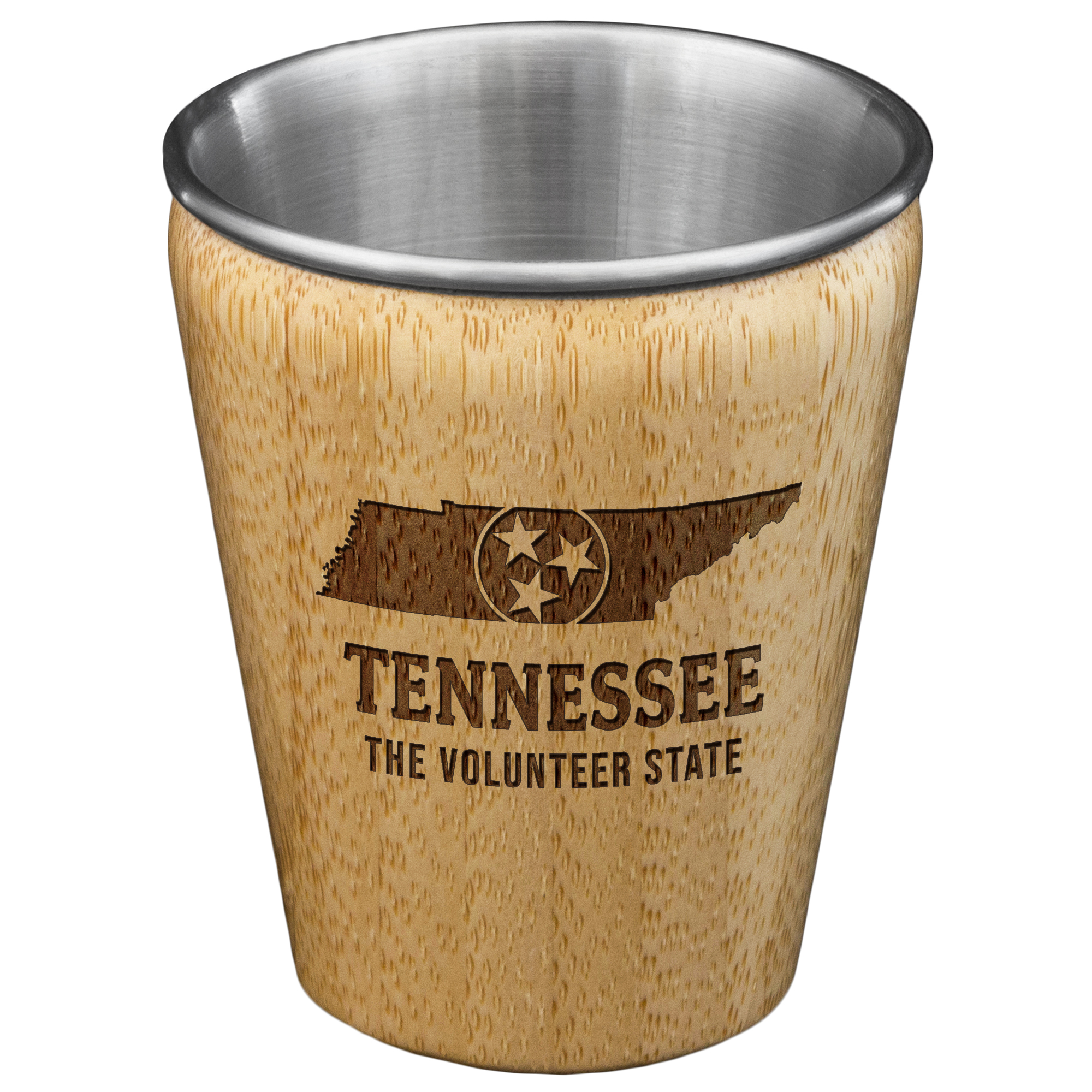 Tennessee State Bamboo and Stainless Steel Shot Glass