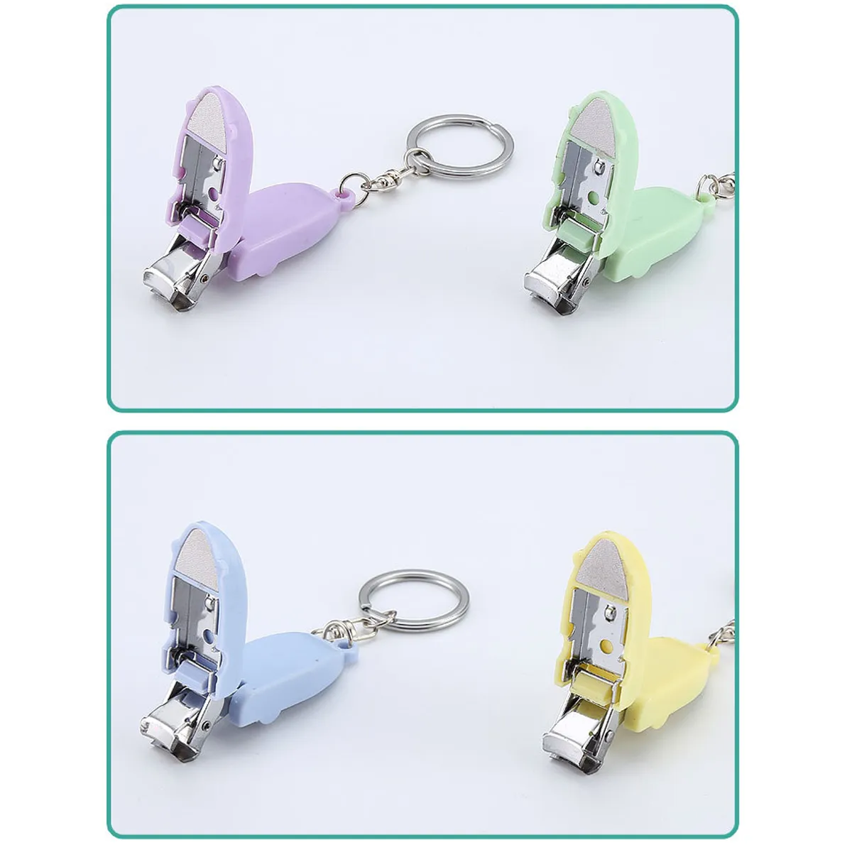 Mini Portable Folding Nail Clipper Carbon Steel W/Key Ring 7