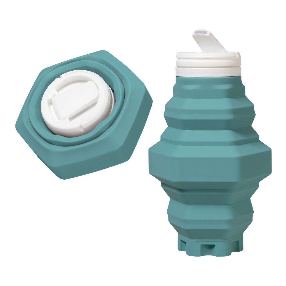 500ML Tower-like Silicone Folding Travel Water Cup 7