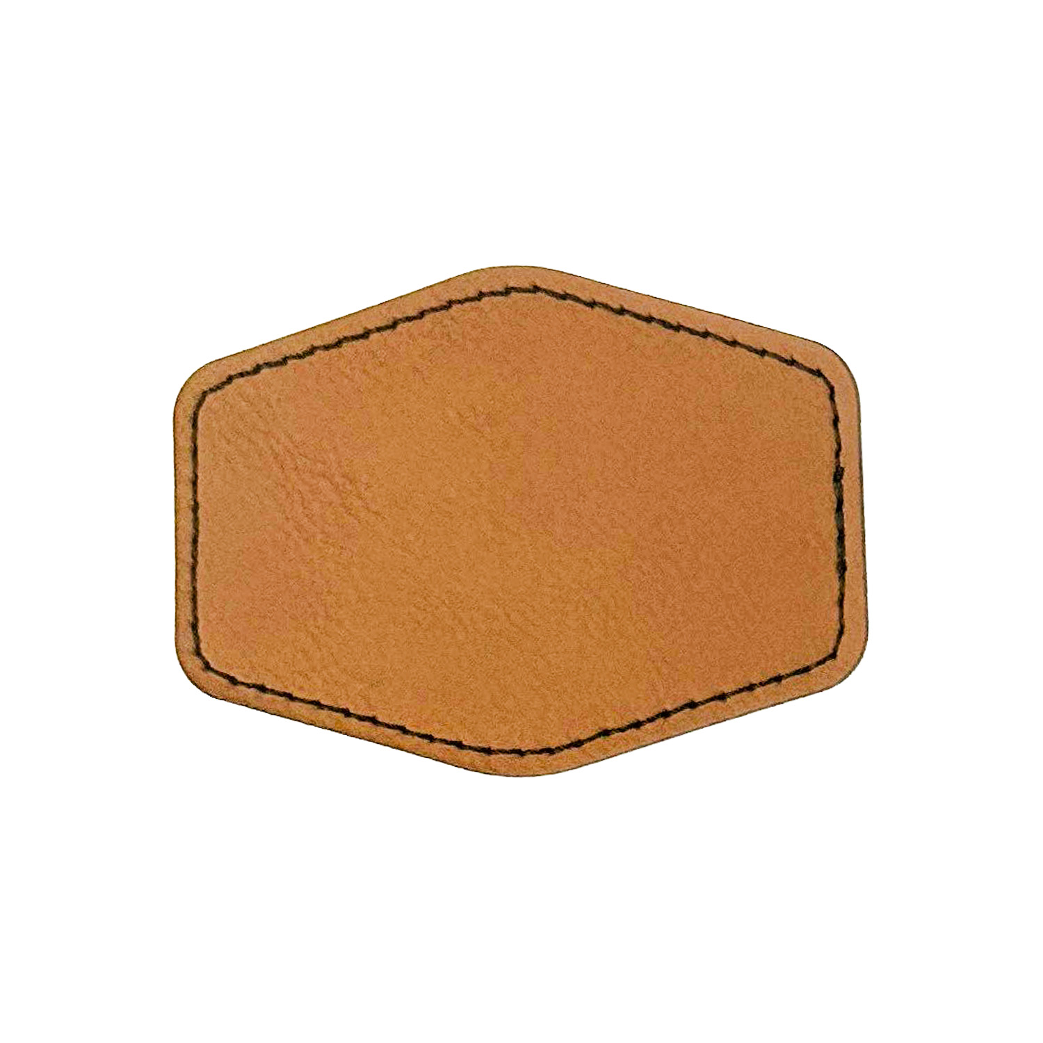 3.5" x 2.5" Hexagon Iron-on Leatherette Patch 1