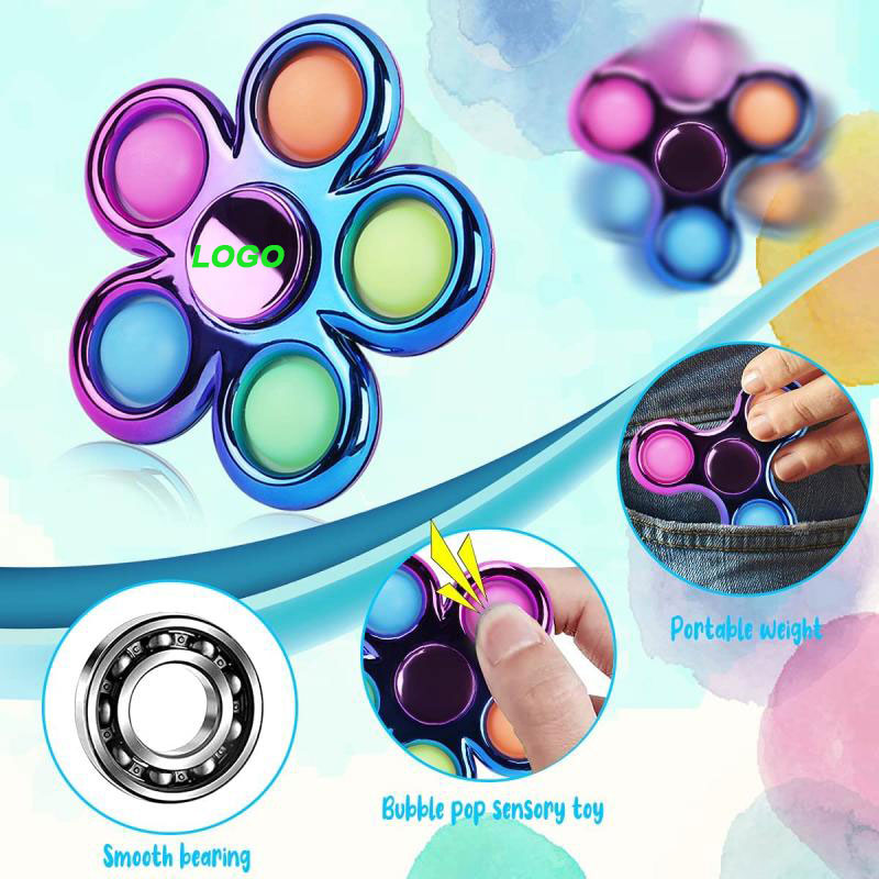Alloy Spinner Five Bubbles Stress Relief Push Popper Fidget Toys 2