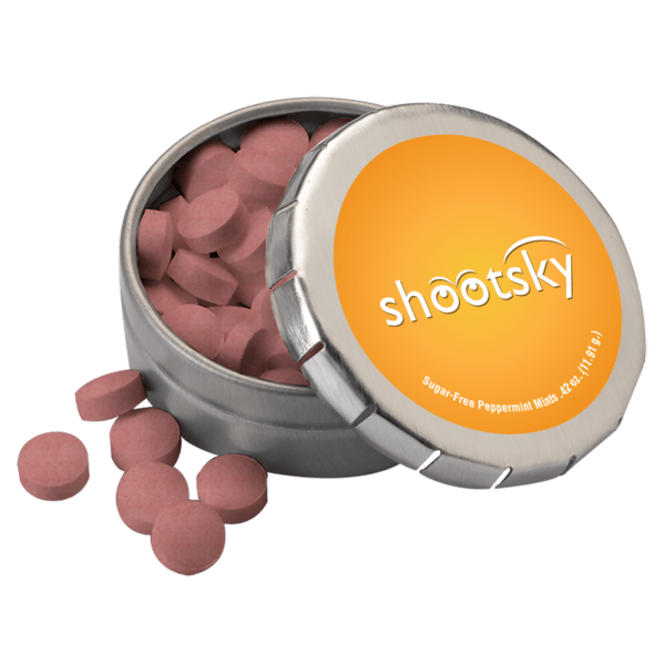 1 3/4" Small Round Push Tin with Mints 5