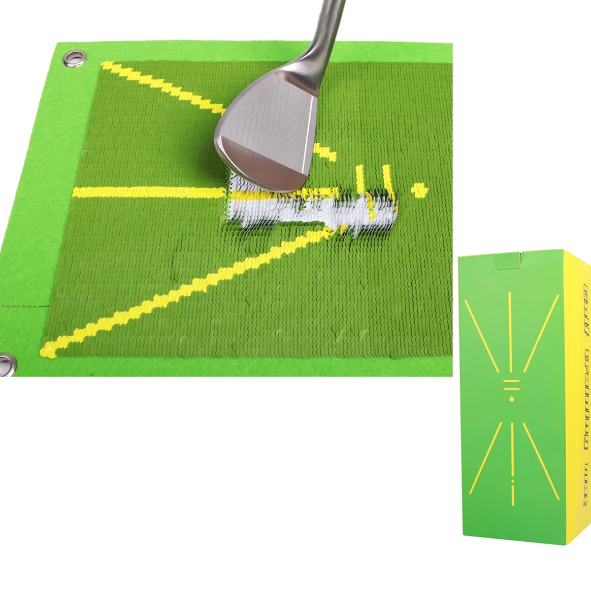 Training Aid Indoor Sequins Practice Golf Mat For Swing 3