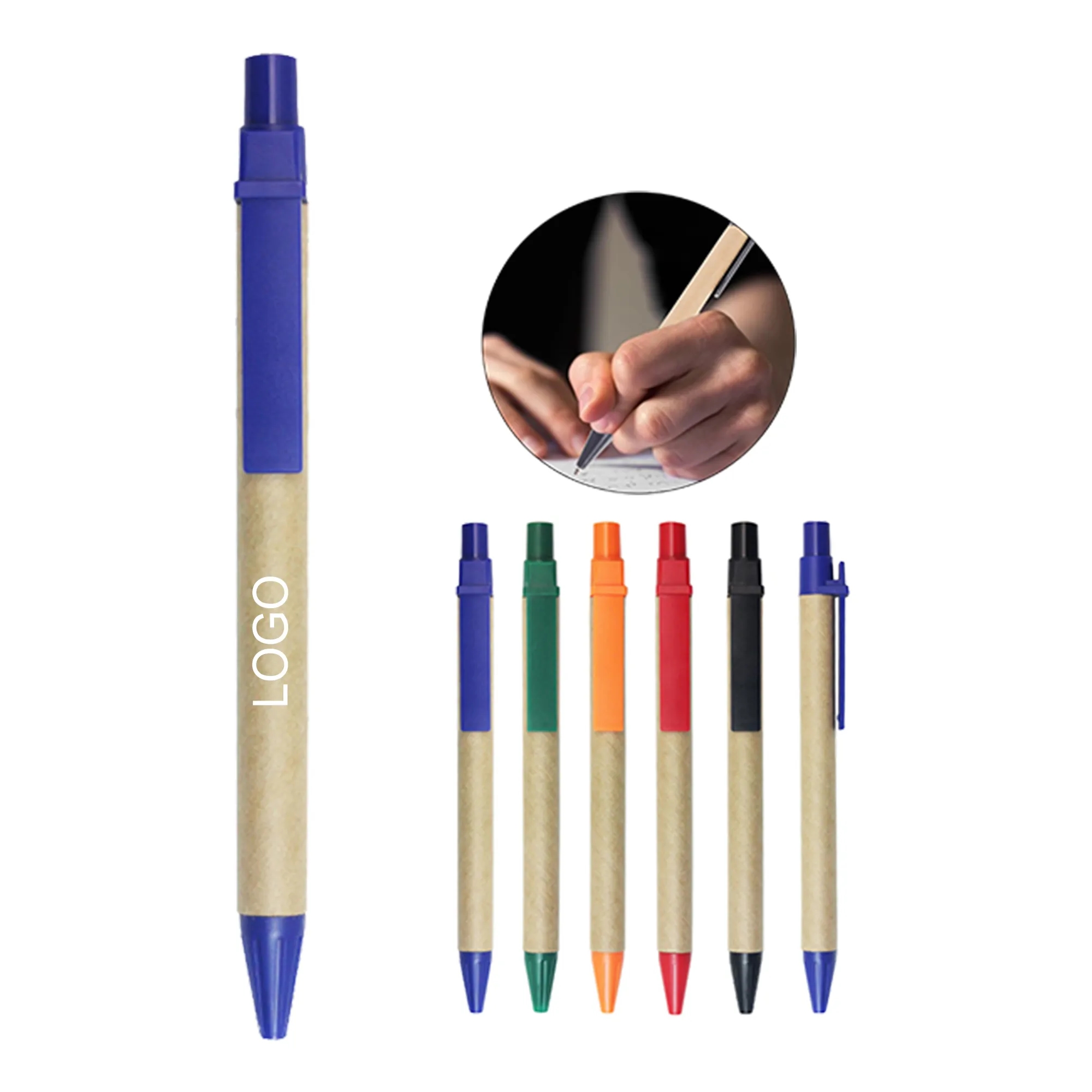 Eco-Friendly Kraft Paper Tube Retractable Ballpoint Pen 3