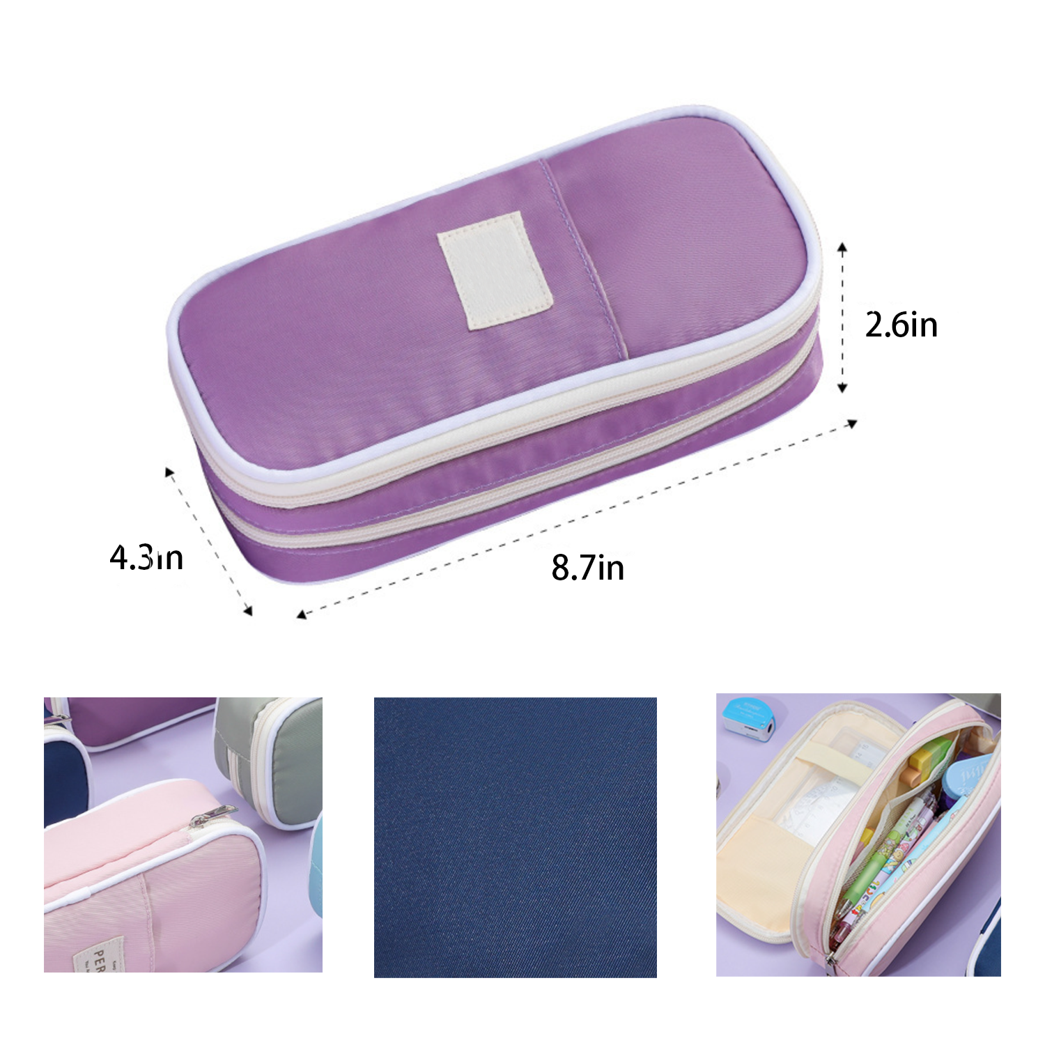Large Capacity Double-Layer Canvas Pen Pouch 2