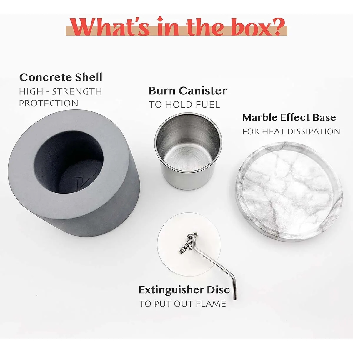 Concrete Tabletop Mini Portable Smokefree Fire Pit Bowl 5