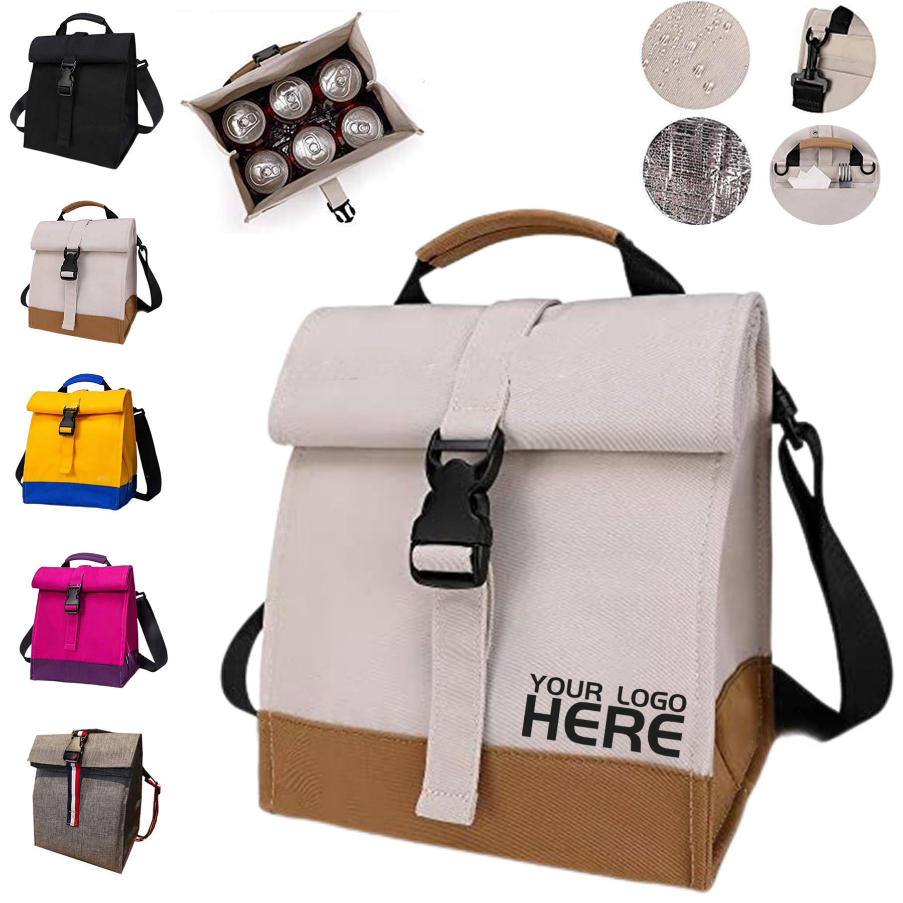 Rolltop Lunch Box Tote Bag  2