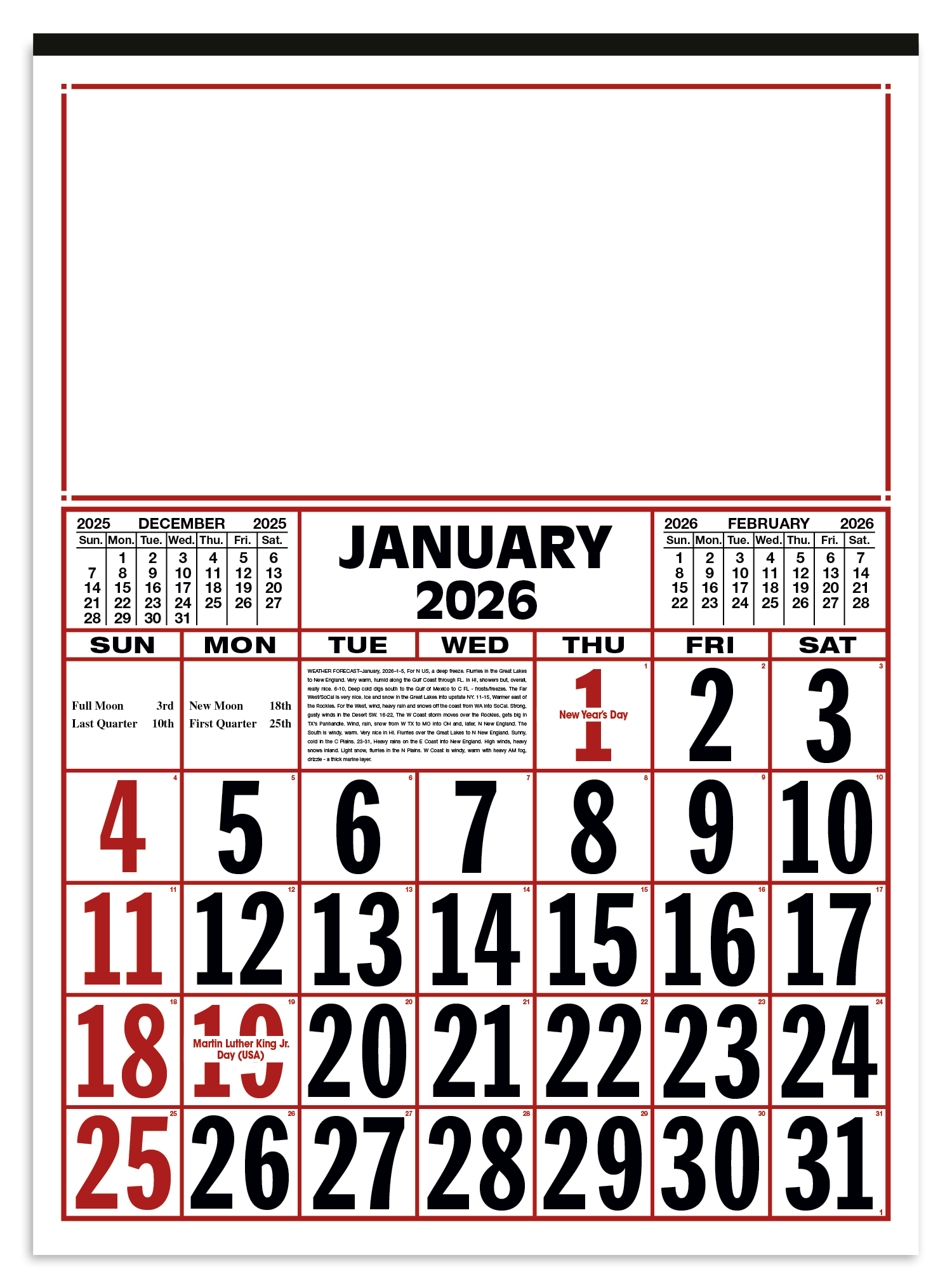 Skinner & Kennedy® Commercial 12-Sheet Calendar 37