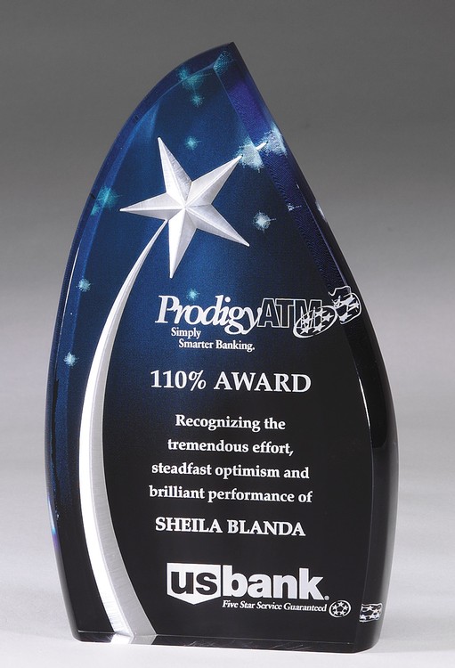 4 1/2" x 7 3/4" Exclusive Super Shooting Star Acrylic Award 1