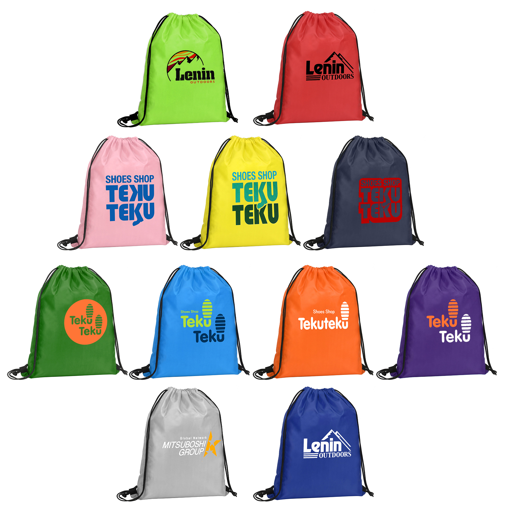 14" X 17" Lightweight Drawstring Budget Backpack 7