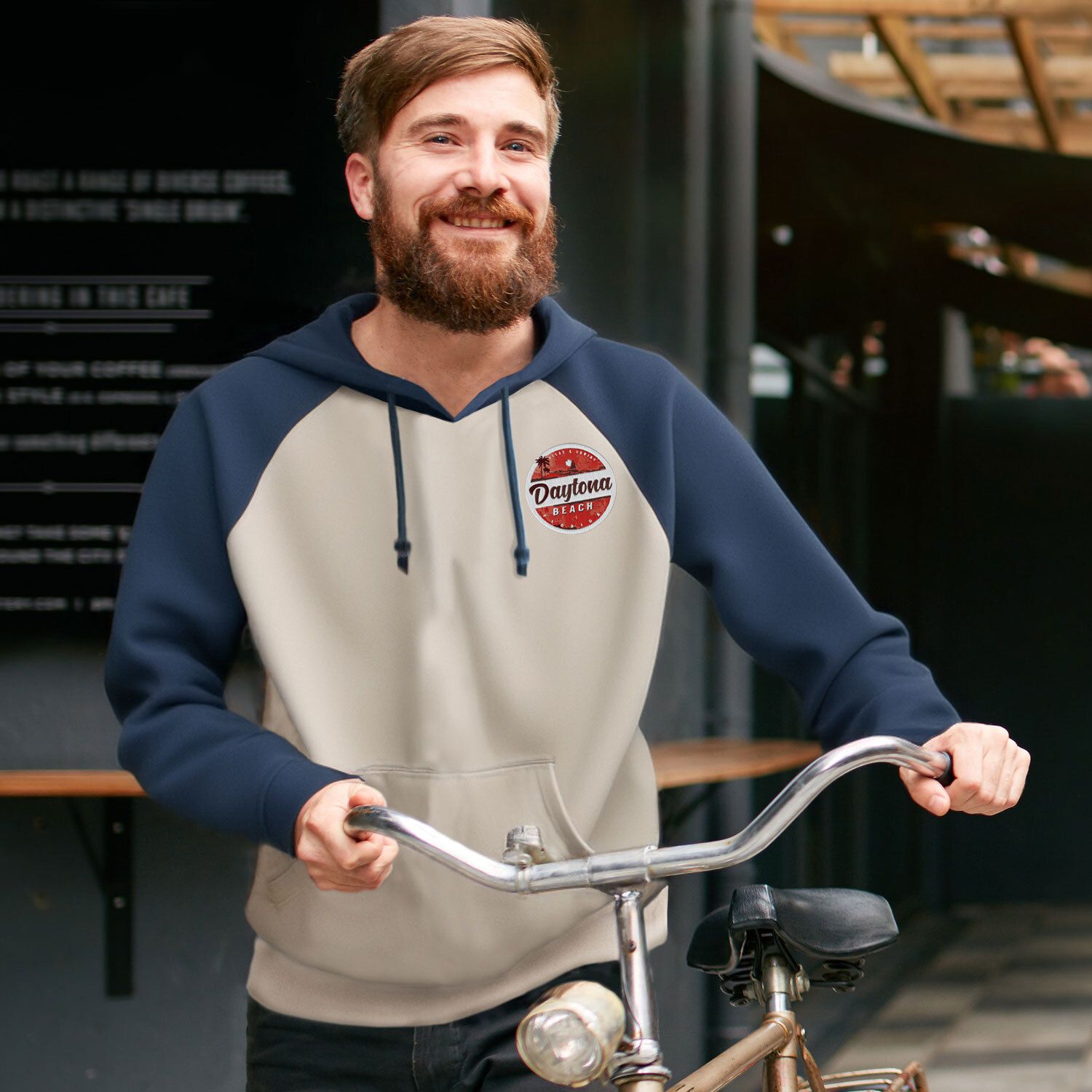 ADULT FLEECE COLORBLOCK BASEBALL HOODIE - EMB