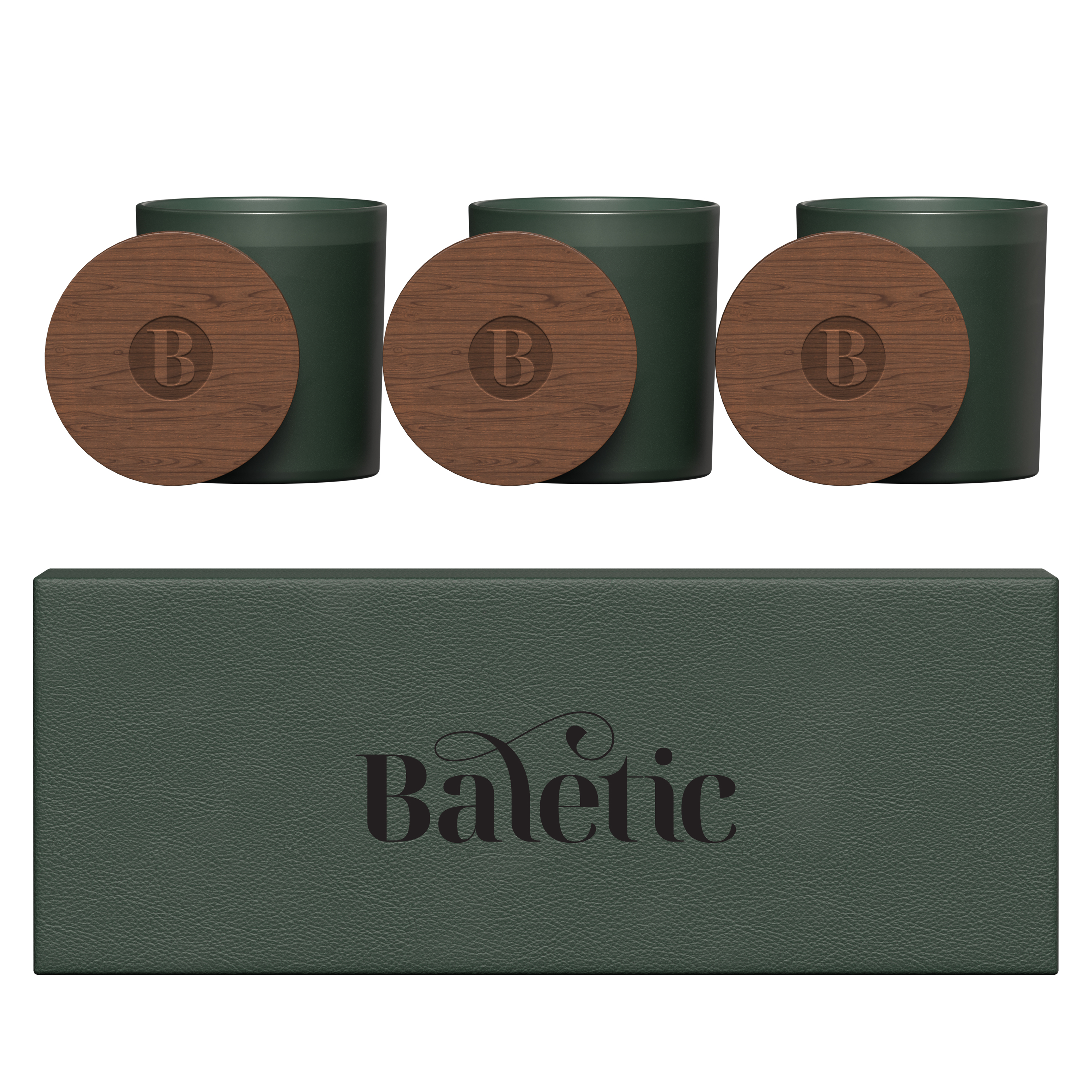 Vista glass candle 3-pack with acacia wood lids 13