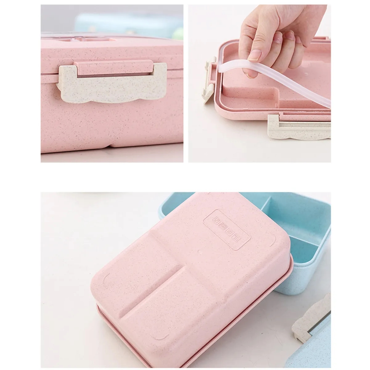 1L Thickened Portable Insulated Lunch Box (With Cutlery Set) 4