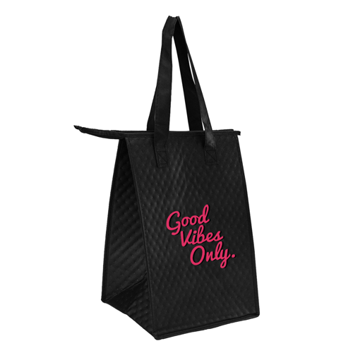Non-Woven Polypropylene Lunch Tote w/ Zipper - 9"W x 13"H x 4