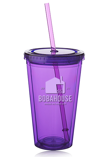 16 oz. Double Wall Acrylic Tumblers With Straws 39