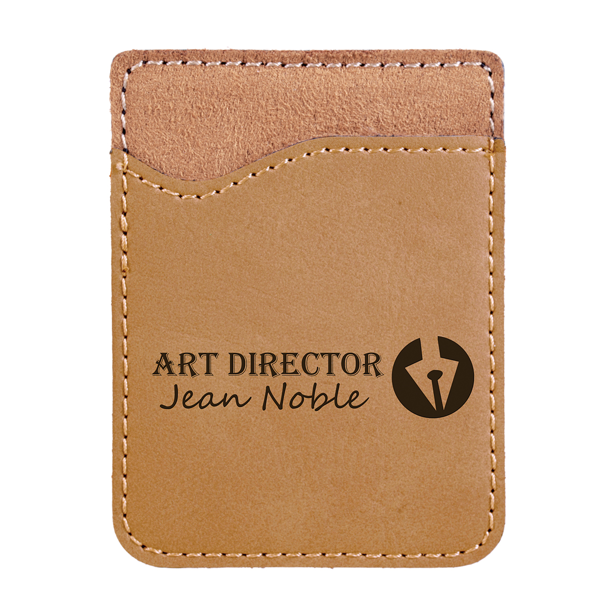 Light Brown Leatherette Phone Wallet