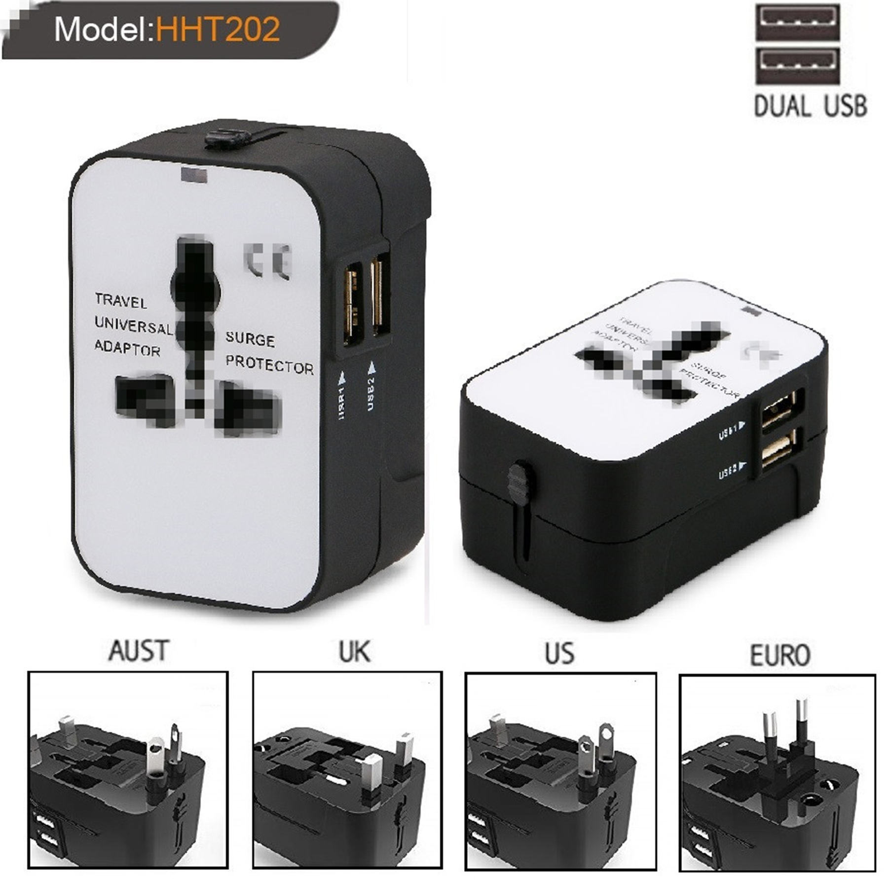 Worldwide Travel USB Charger Adapter 2