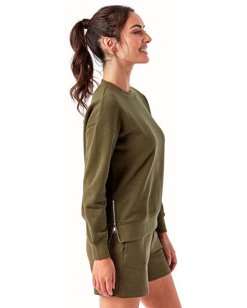 Women's Billie Side-Zip Crewneck Sweatshirt - TD600 8