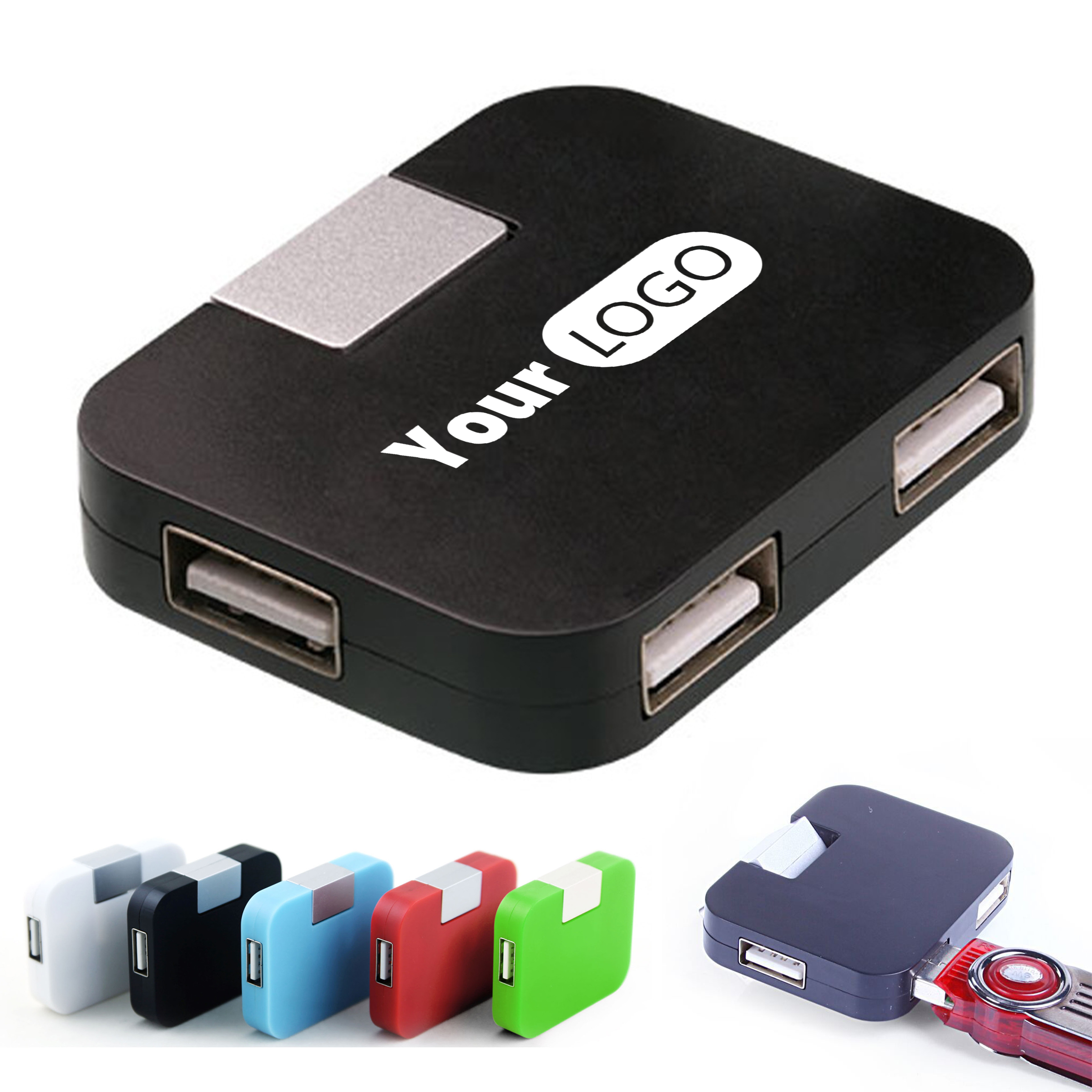 Plastic 4-Port Square Usb Hub 5