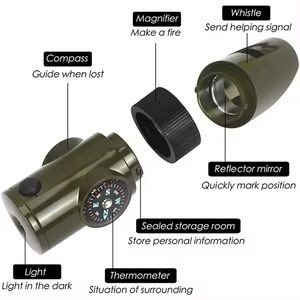 7 In 1 Outdoor Emergency Survival Whistle With Lanyard 8