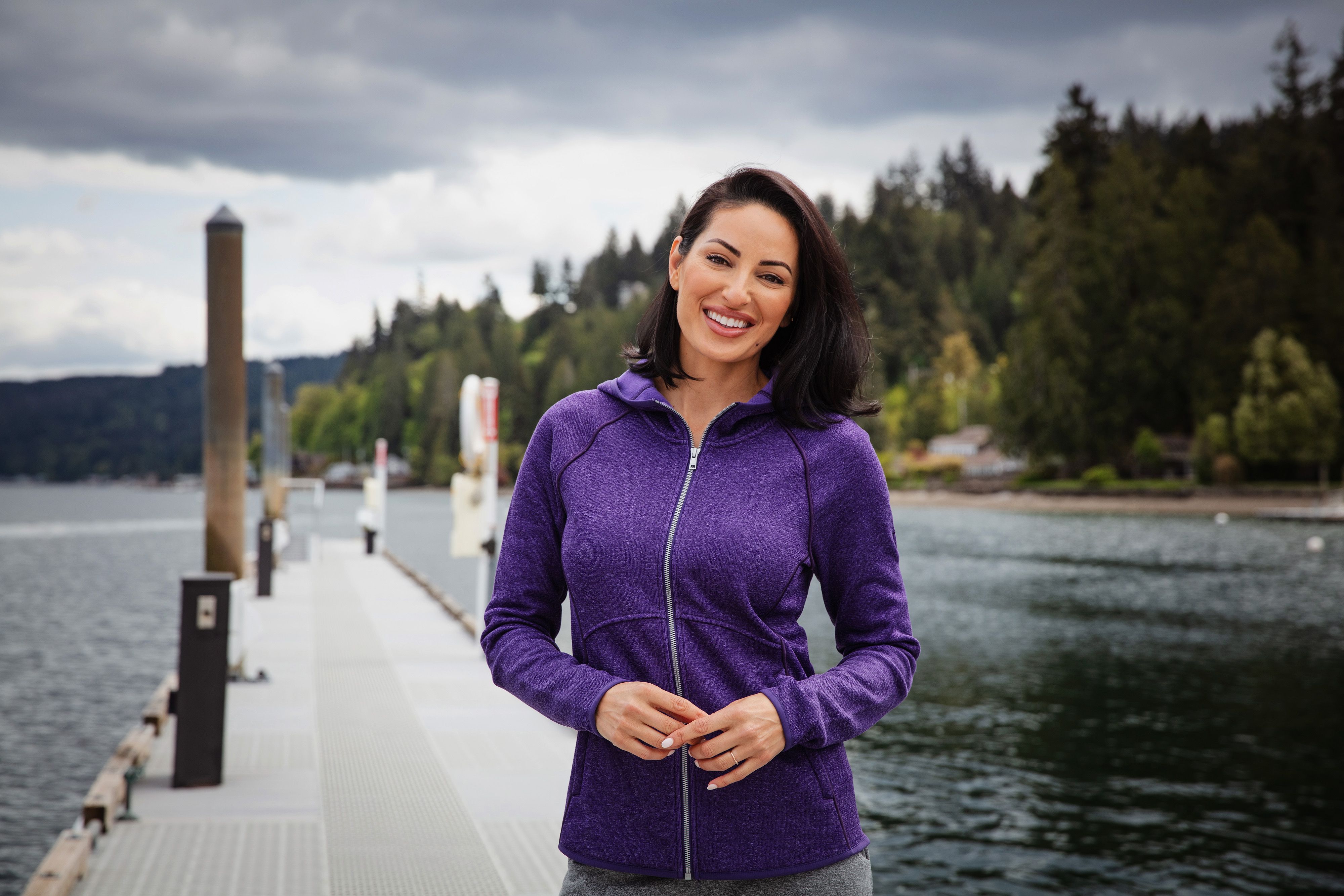 Cutter & Buck Mainsail Sweater-Knit Womens Full Zip Hooded Jacket 37