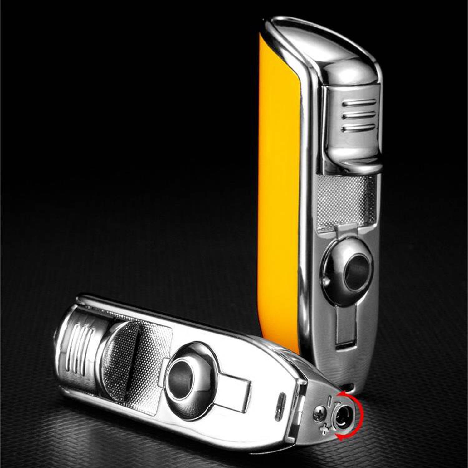 Stainless Steel Cigar Cutter Torch Lighter Set 11