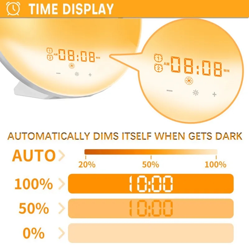Wake up Light Sunrise Alarm Clock Sleep Aid 1
