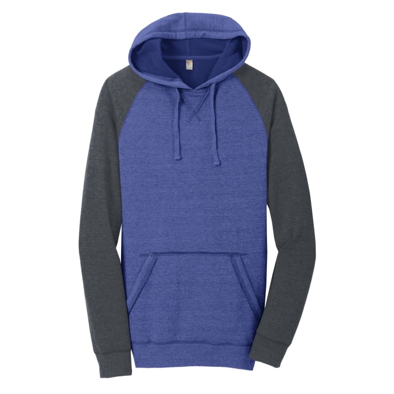 District Young Mens Lightweight Fleece Raglan Hoodie. 6