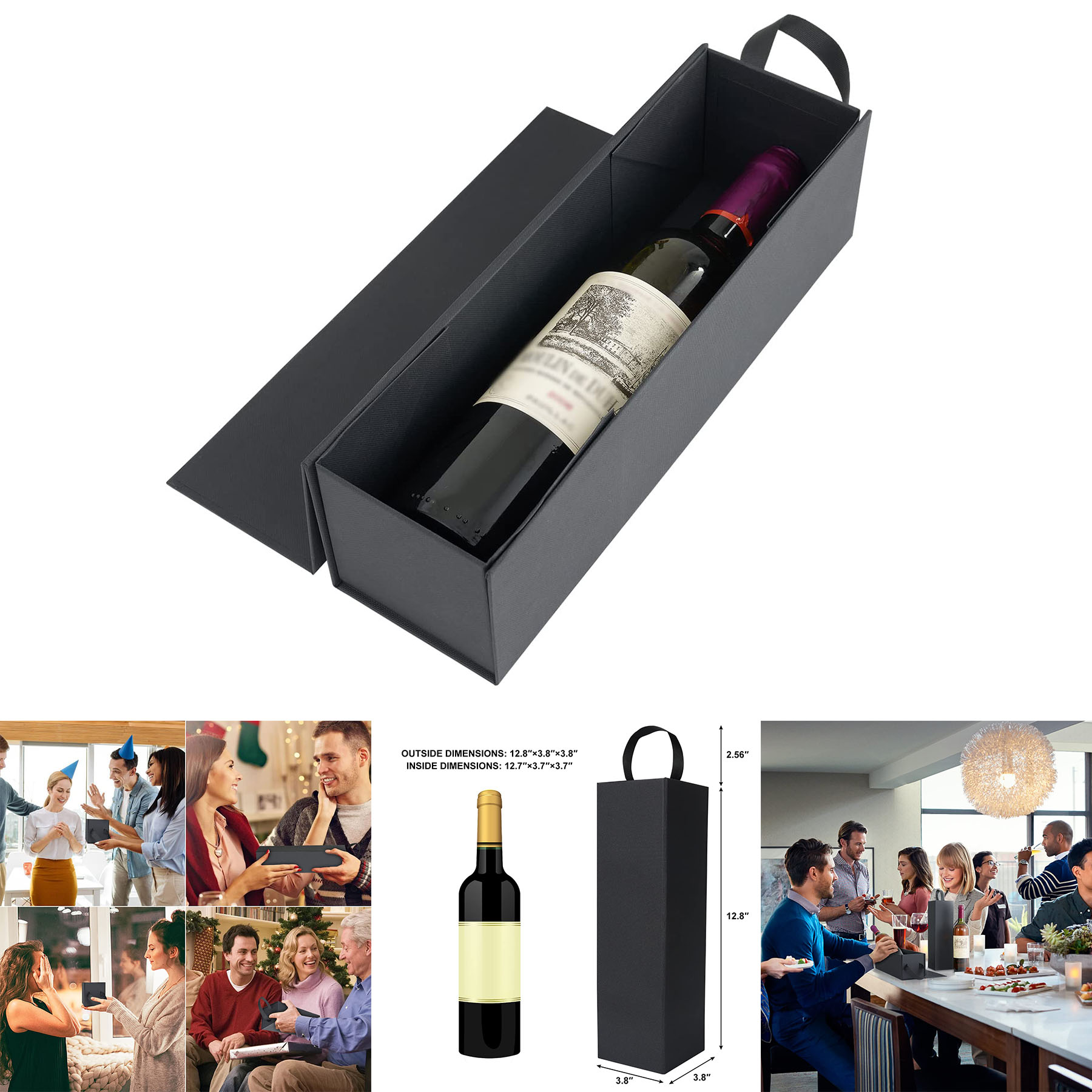 12.8x3.7x3.7 Wine Gift Box 2