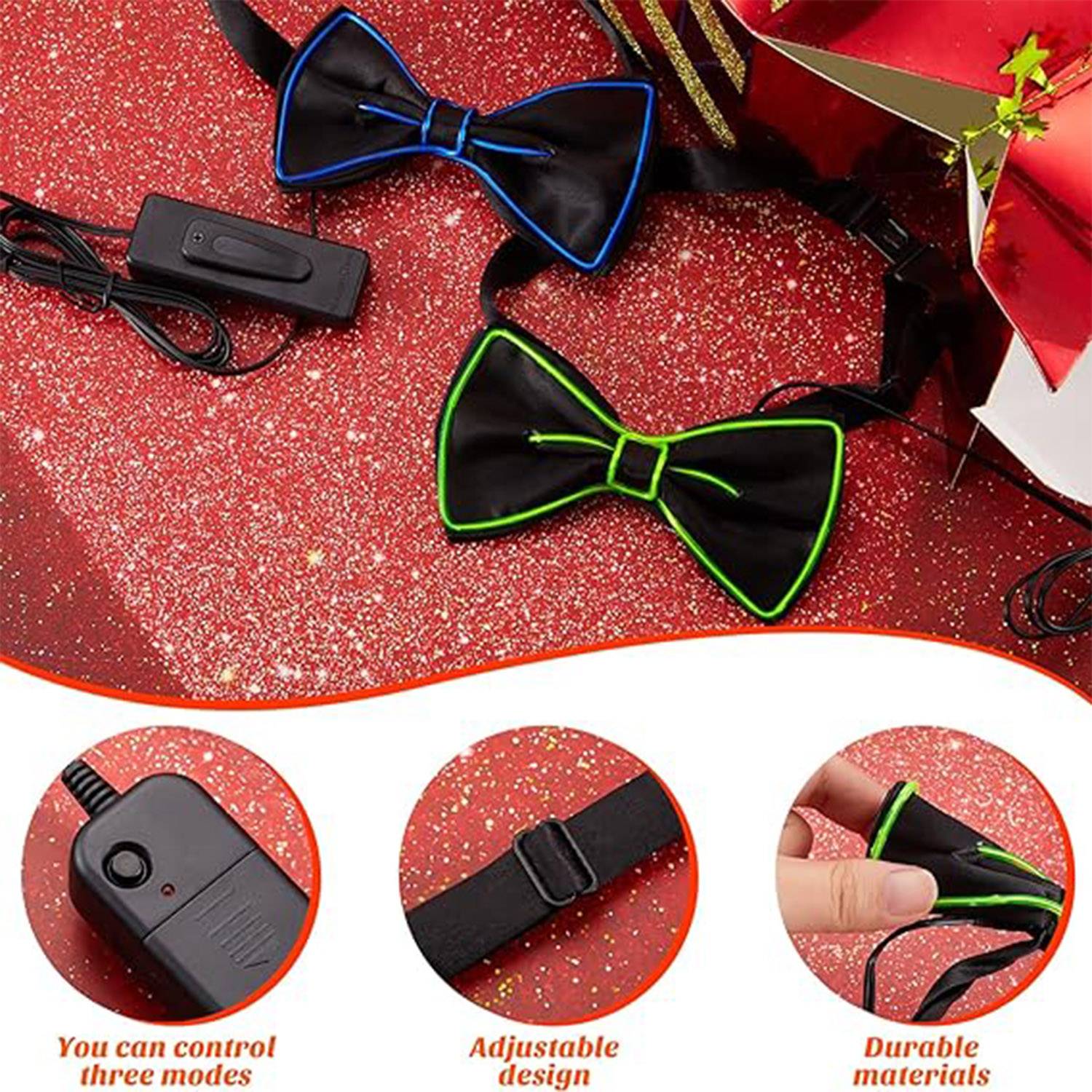 Adjustable LED Luminous Bow Tie 4