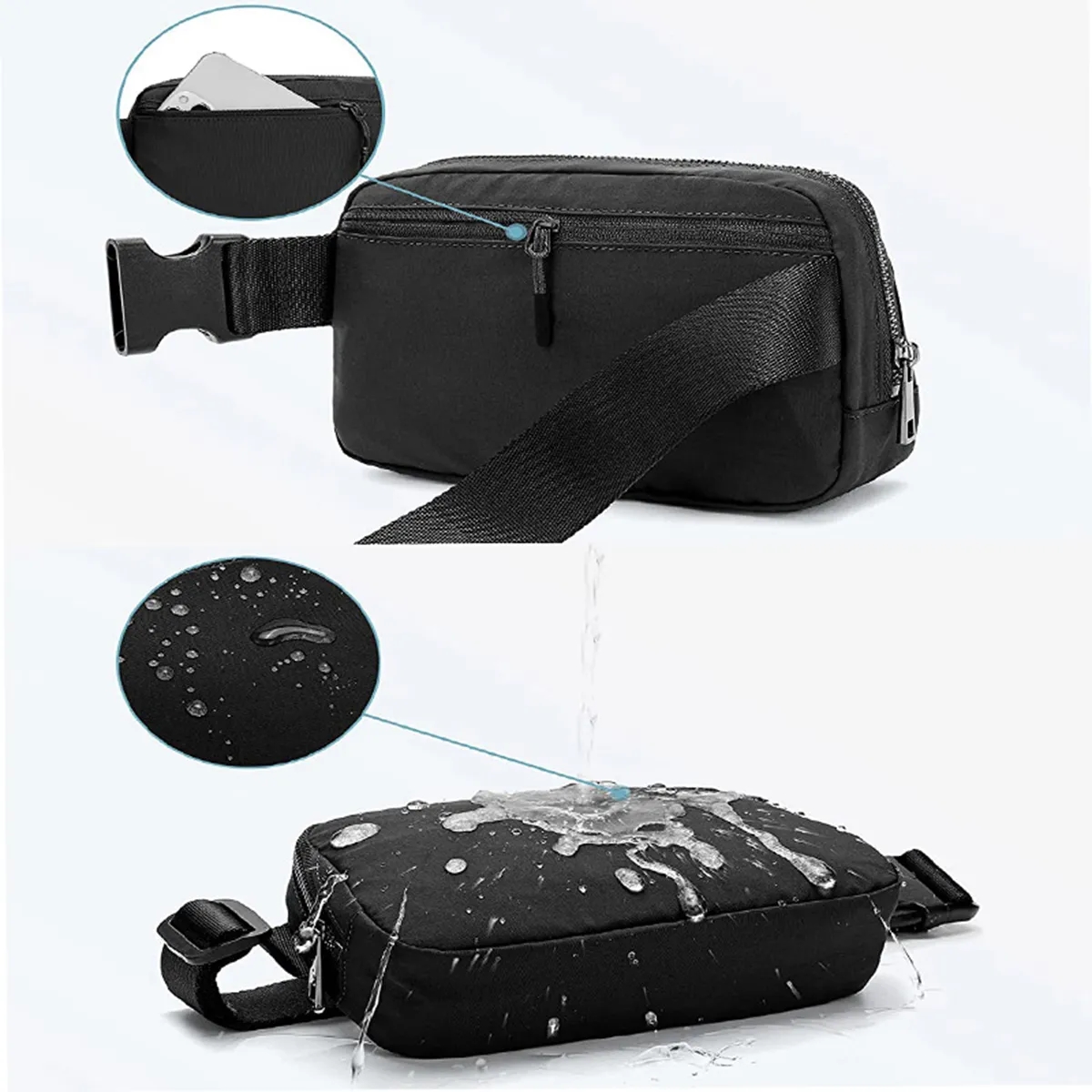 Fanny Pack Crossbody Waist Bag Sling Belt Pouch Waterproof 9