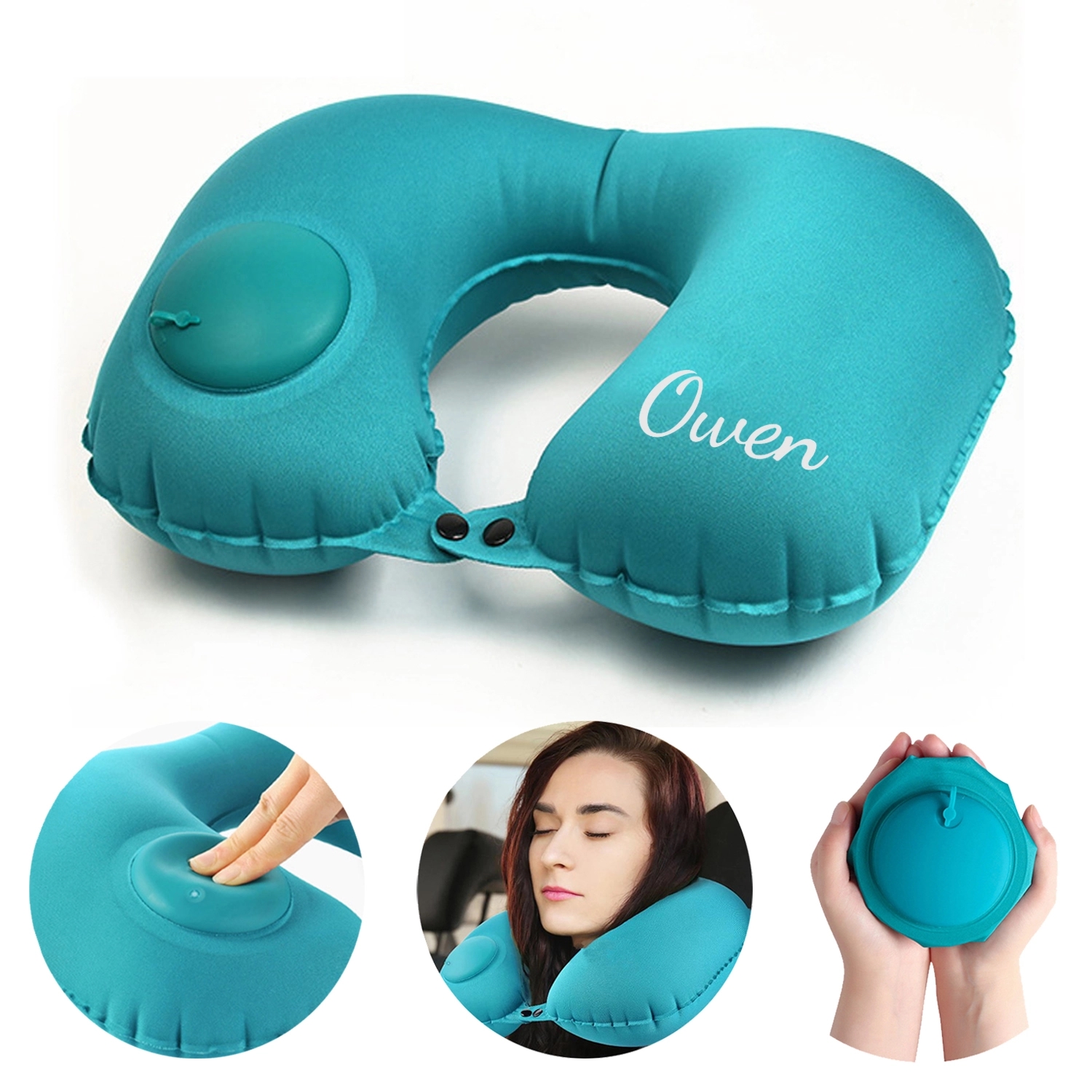 Travel Portable Press Inflatable U Pillow 1