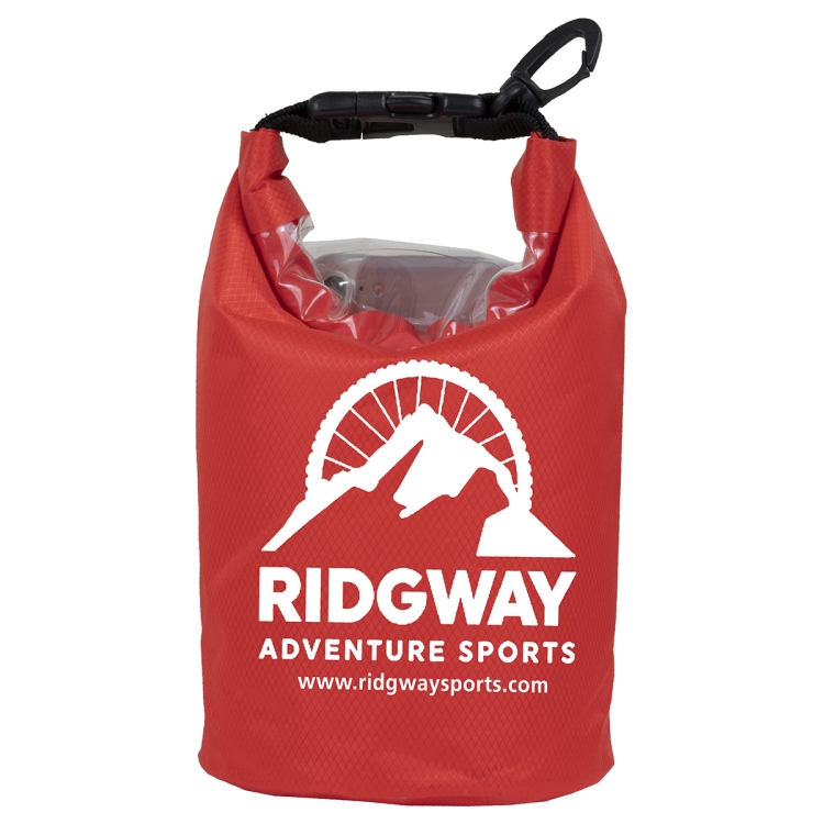 7" W x 11" H "The Navagio" 2.5 Liter Water Resistant Dry Bag With Clear Pocket Window 38