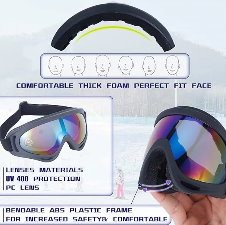 Polarized Spherical Lens Snowboard Goggles for Sunny Cloudy Conditions 3