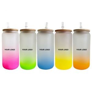 16Oz Changing Colour Frosted Glass Sublimation Cups 4