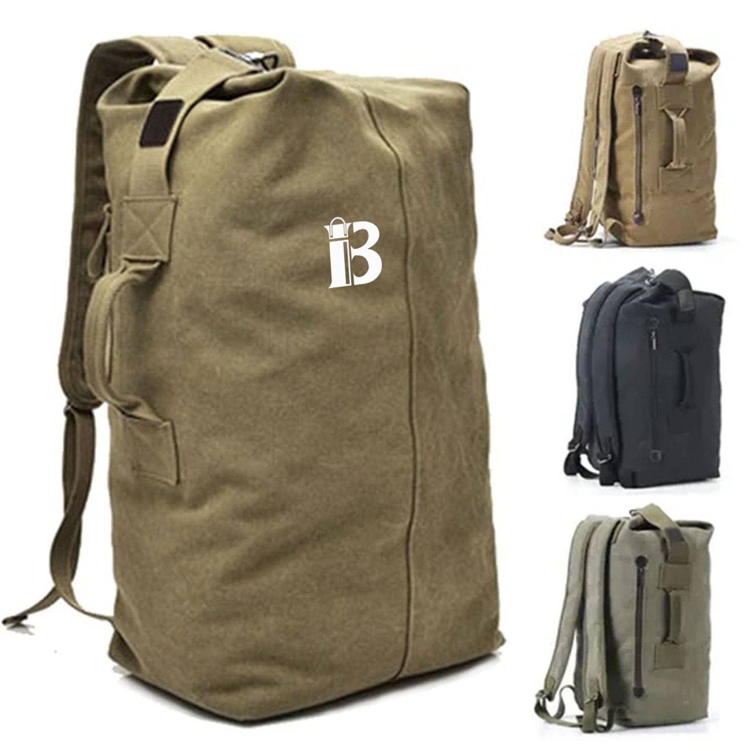 Large Capacity Travel Climbing Bag Strap Canvas Backpack 2