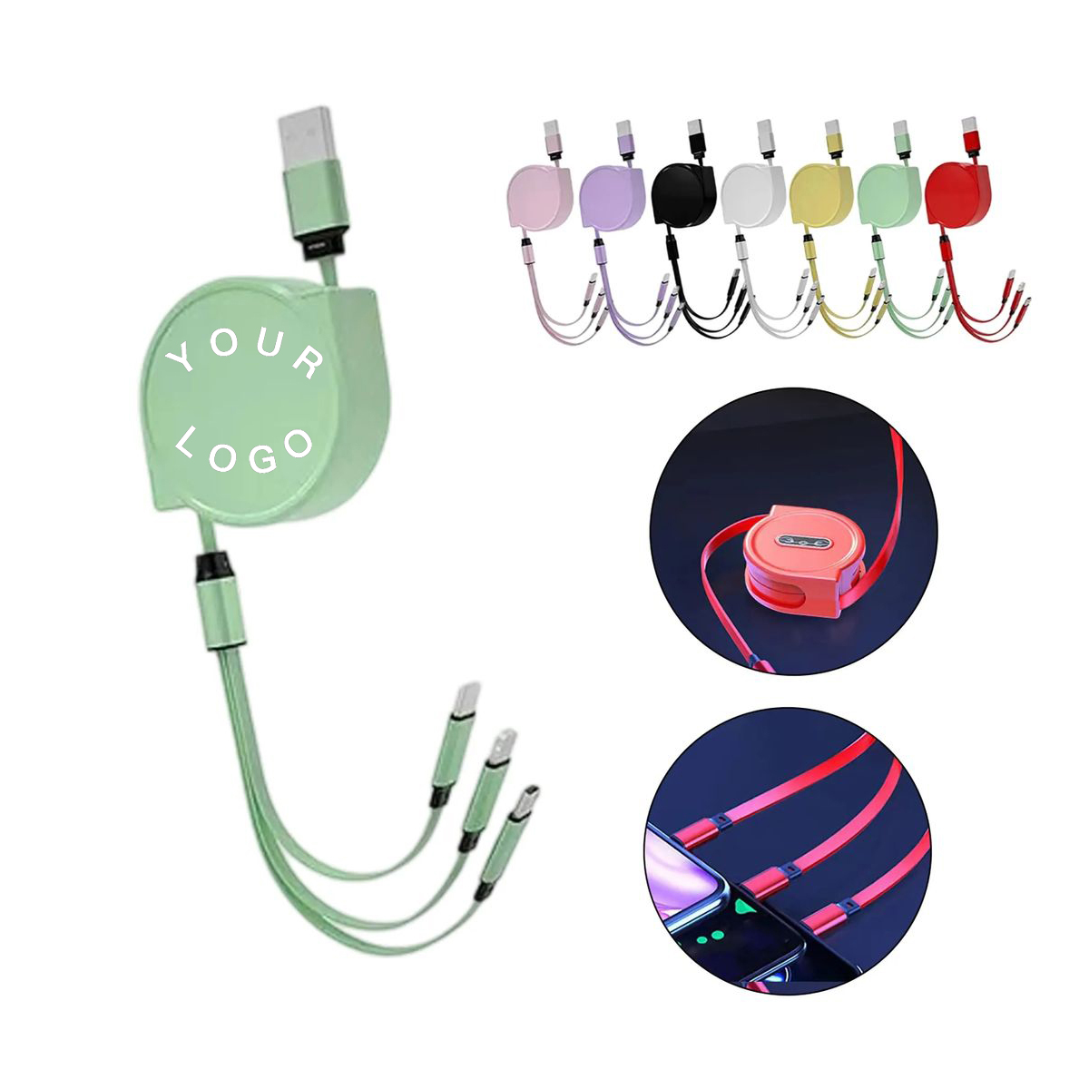 Multi Device USB Cable with Three Connectors 1