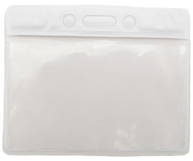 Vinyl Horizontal Top Load Badge Holder(3.69"x 3.25")(White) 2