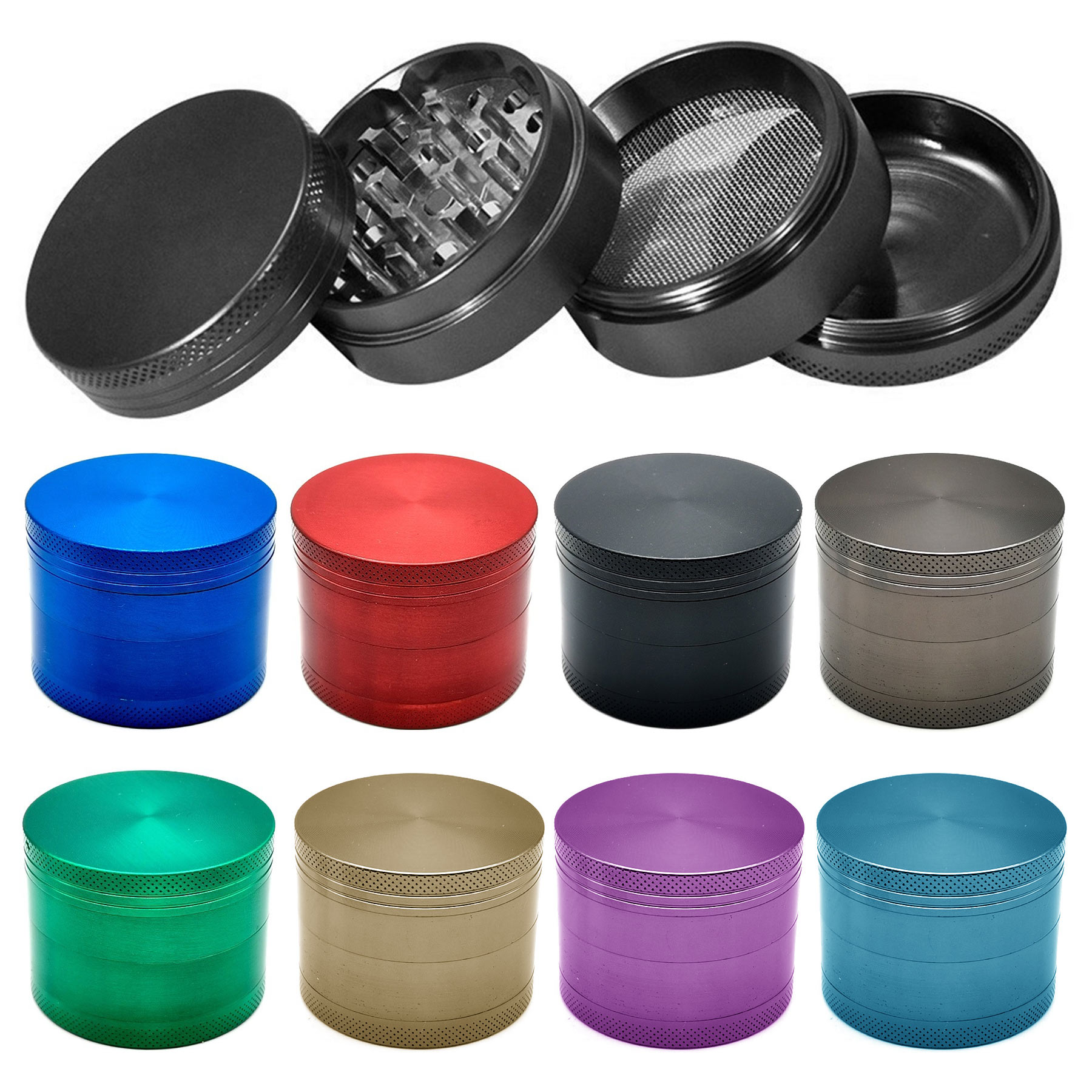 50mm 4 Pieces Zinc Alloy Herb Spice Grinder 1