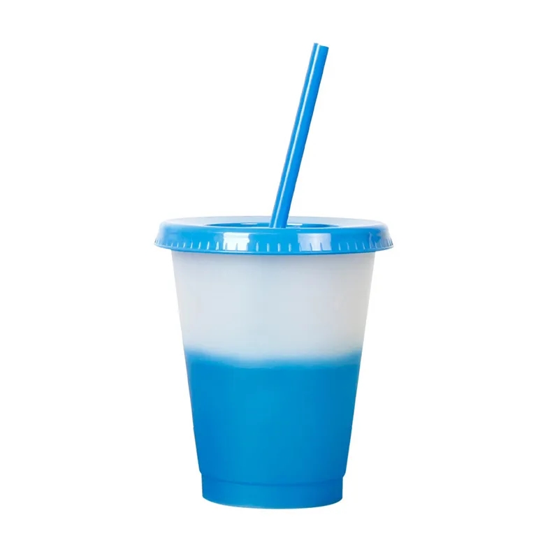 16 oz Color Changing Stadium Cups with Lid and Straw 6