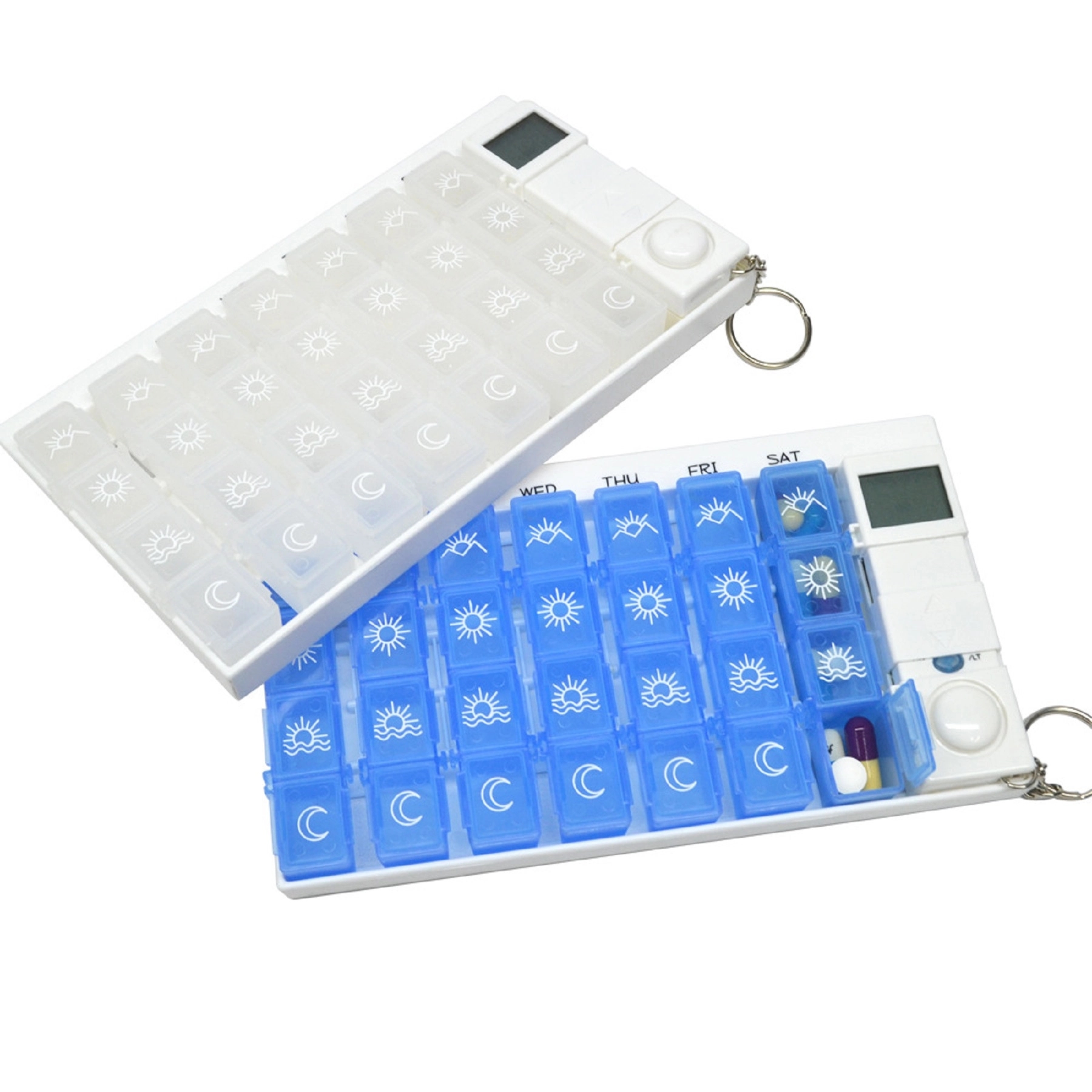 28 Grid 7 Day Pill Box with Alarm Clock 1