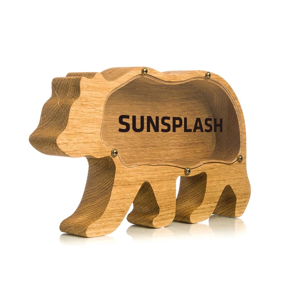 Clear Arcylic Wooden Piggy Bank 2