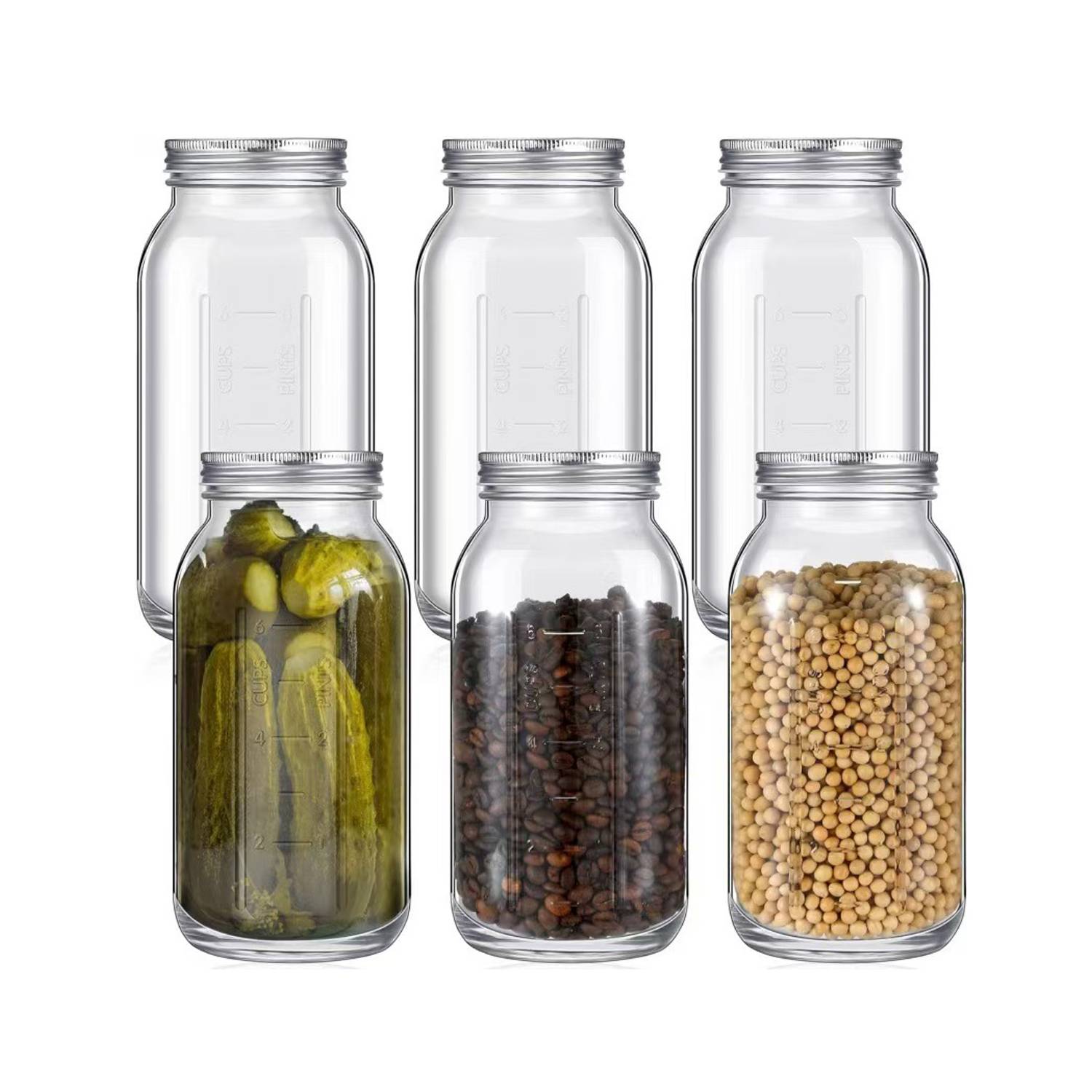 64oz BPA Free Wide Mouth Mason Jars w/ Lid 3