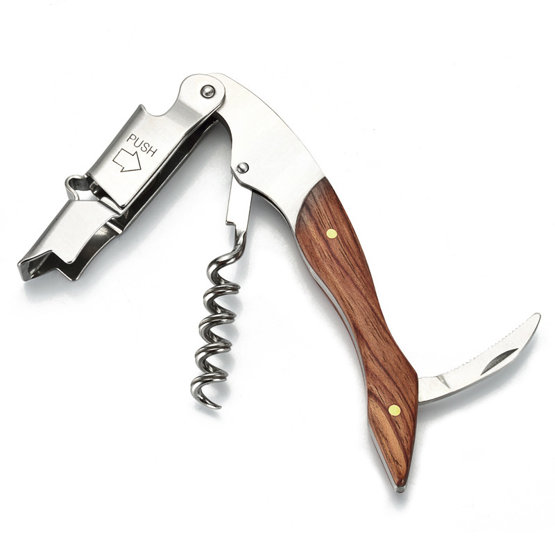 Wood Handle Multifunction Portable Professional Wine Opener 1