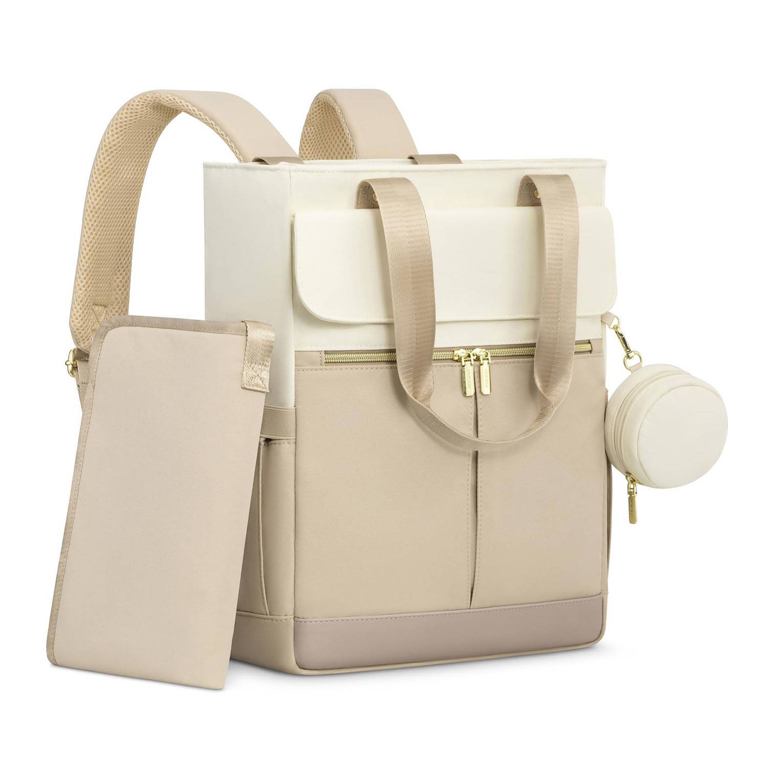 Polyester Diaper Backpack w/ Insulated Pockets Changing Pad 5