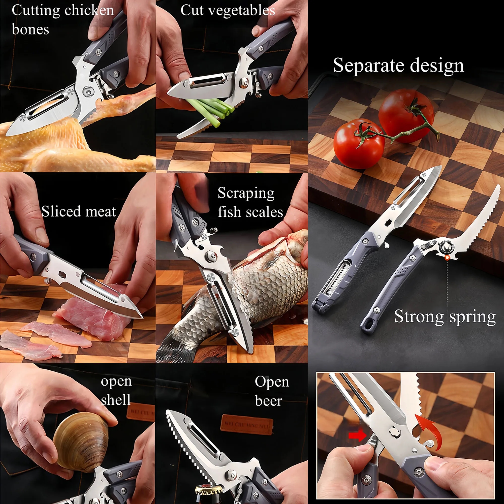 Heavy Duty Stainless Steel Multi Function Kitchen Scissors 4