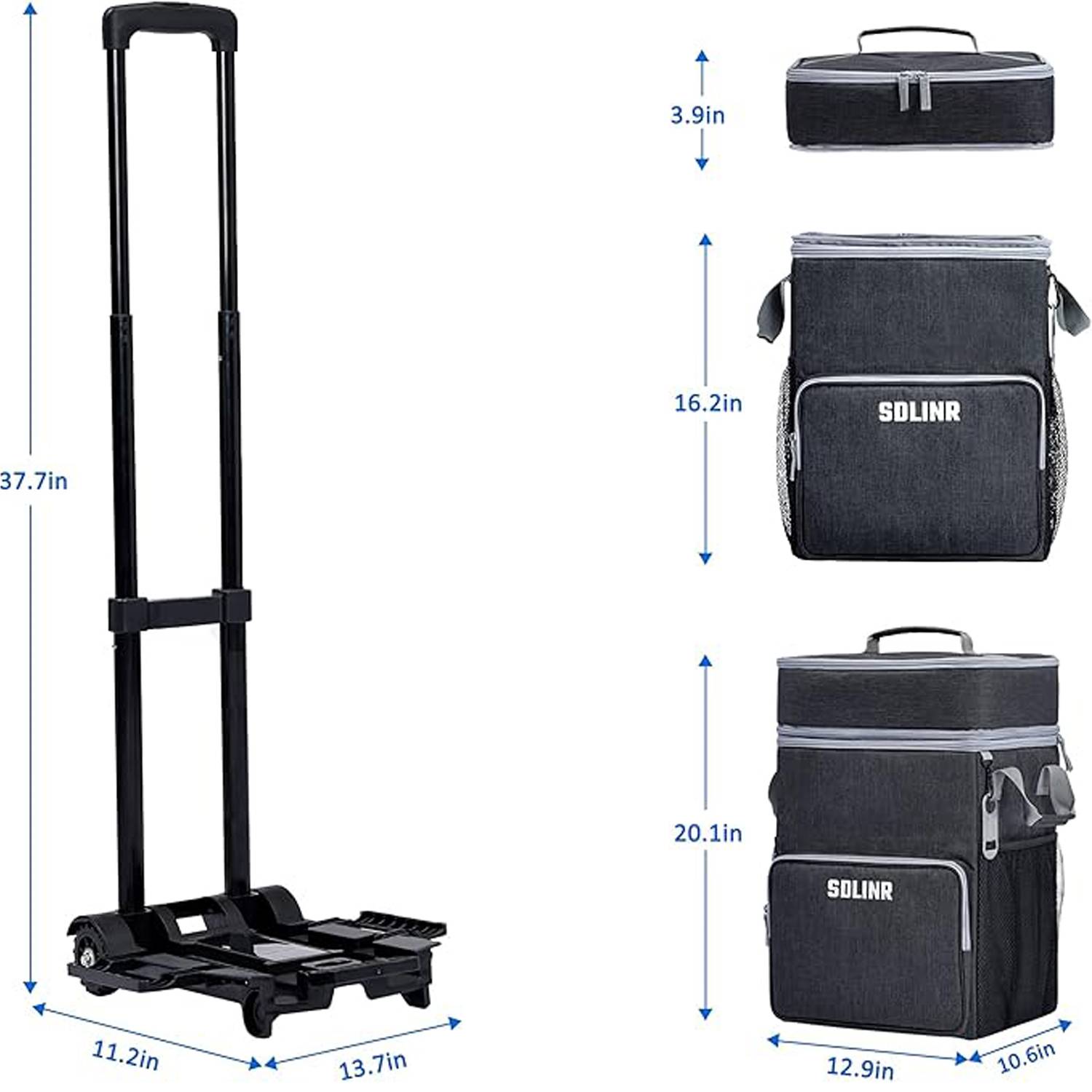 34L Insulated Leakproof Foldable Rolling Cooler Bag 6