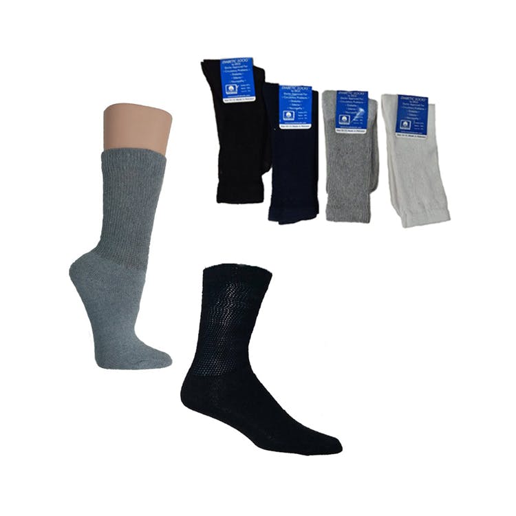 Knit Crew Diabetic Socks - Size 9-11 White 2