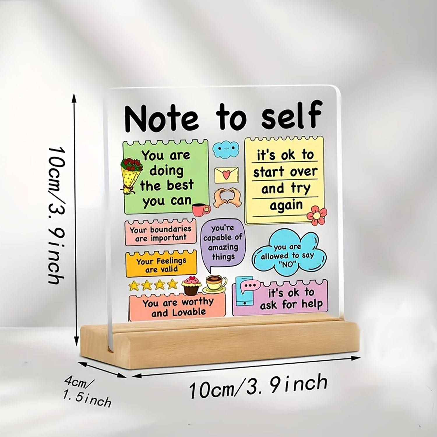 Sturdy Wooden Base Clear Acrylic Desk Sign 1