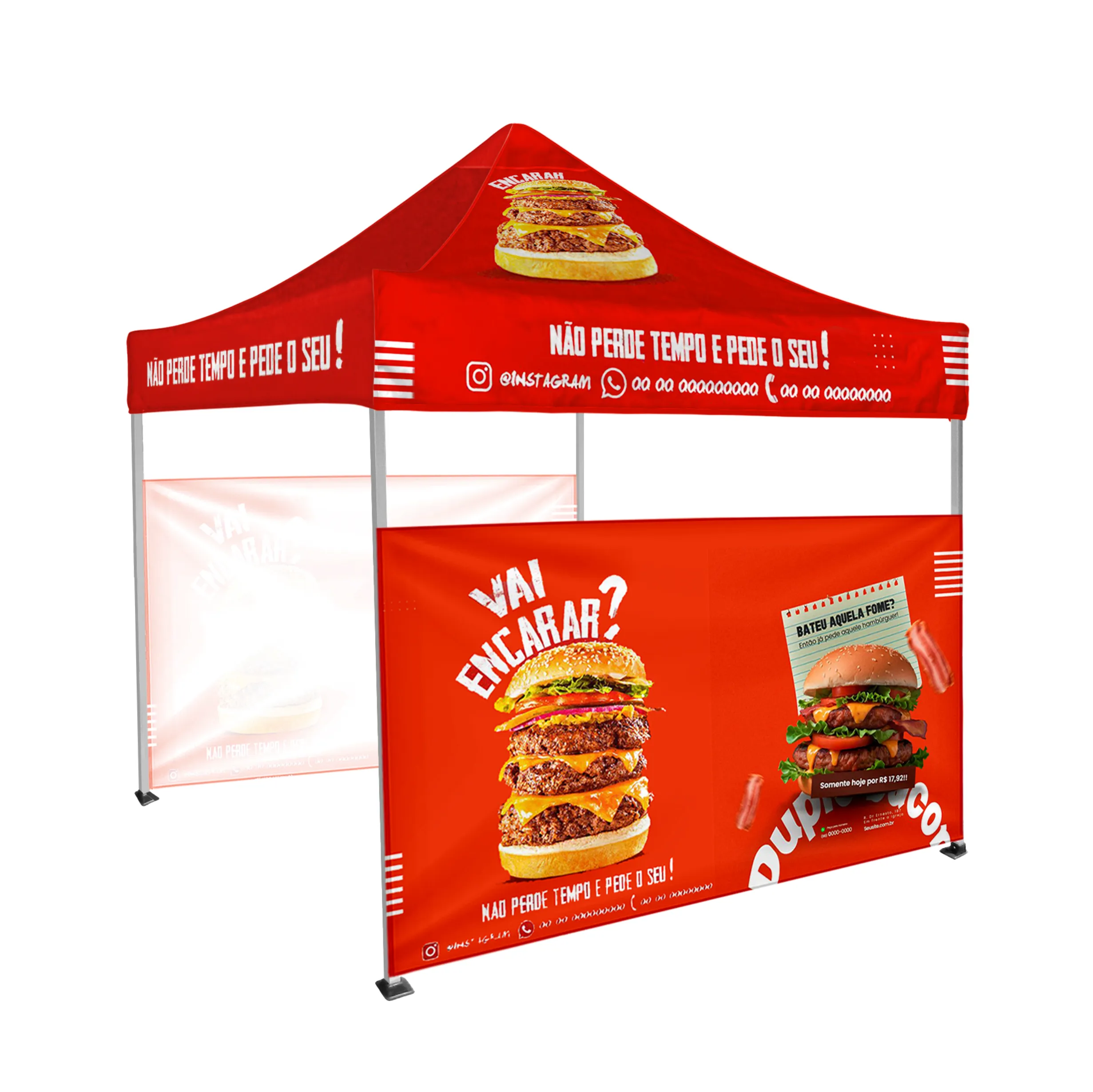 10'x10' Tent Canopy with frame and two half wall 6